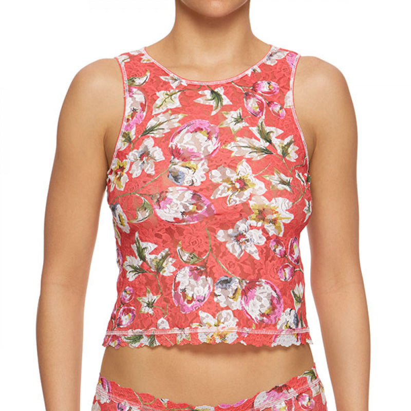 Hanky Panky never disappoints. Check out the new coral floral print by Hanky Panky in a unique crop top and two types of thong.