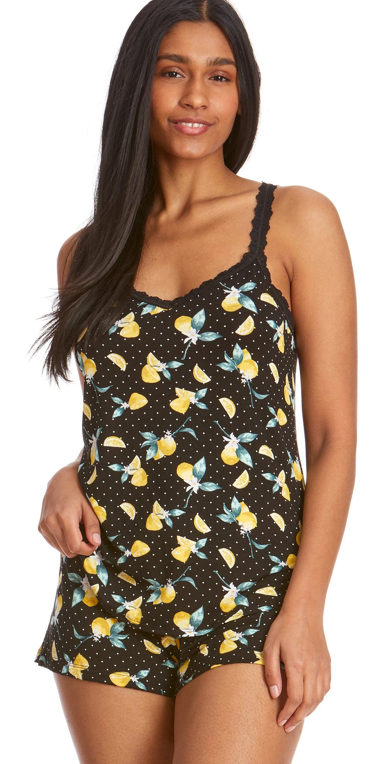 This Hanky Panky sleep set with a lemon dot print is ultra-flattering with a racerback. Check out this new sleep set by Hanky Panky for a taste of sweet and sour.