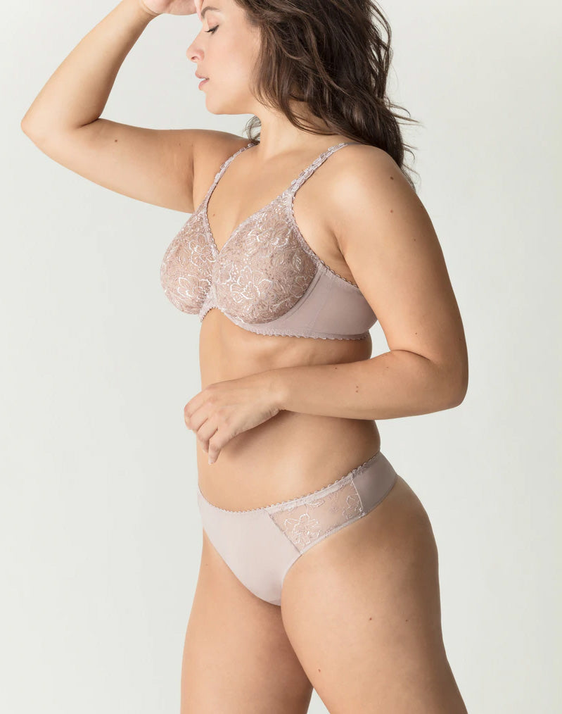 Prima Donna's new Alara has a superior fit and graphic, flattering design. Check out the Alara bra and brief combo for a new, nude look.