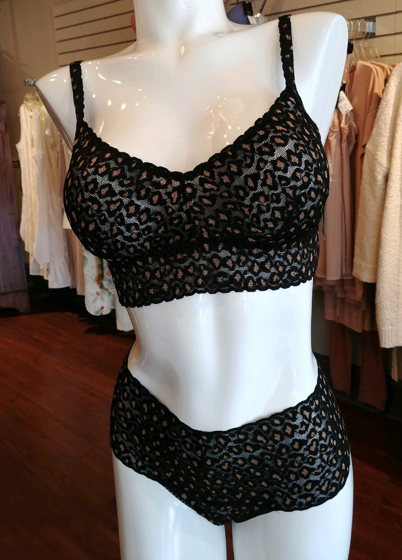 Hanky Panky's cross-dyed, leopard bralette and thong may have a retro look, but their style is very, very now. Check them out at Secret Drawers Lingerie.