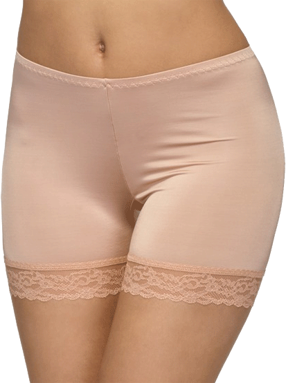Tired of slips? Try the Hanky Panky silky shorts in black or nude. These Hanky Panky shorts are practical and pretty.