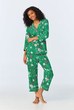 Forever Floral 3/4 Sleeve Classic Stretch Jersey Cropped PJ
