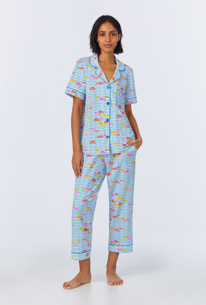 Marina Grande Short Sleeve Classic Stretch Jersey Cropped PJ Set