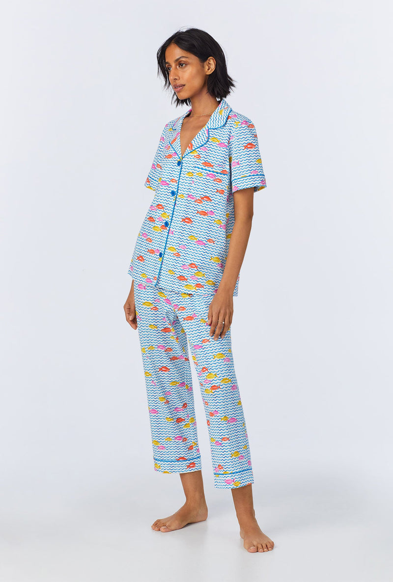 Marina Grande Short Sleeve Classic Stretch Jersey Cropped PJ Set