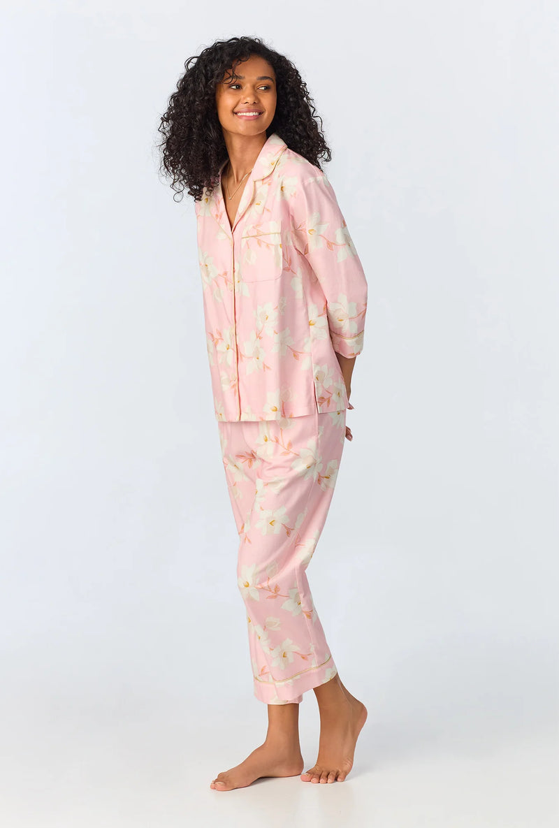 Magnolia Blossom 3/4 Sleeve Classic Woven Portuguese Flannel PJ