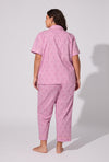 Colette Short Sleeve Classic Woven Cotten Poplin Cropped PJ Set