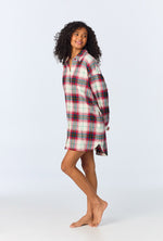 Winter Tartan High Low Woven Portuguese Flannel Boyfriend Shirt