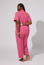 Chain Geo- Bed Head X Trina Turk Short Sleeve Classic Stretch Jersey Cropped PJ
