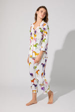 Equestrian Parade 3/4 Sleeve Classic Stretch Cotton Jersey Cropped PJ Set