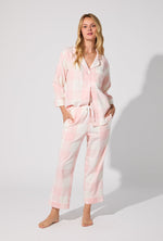 Checking In 3/4 Sleeve Classic Woven Portuguese Flannel PJ with Cropped Pant