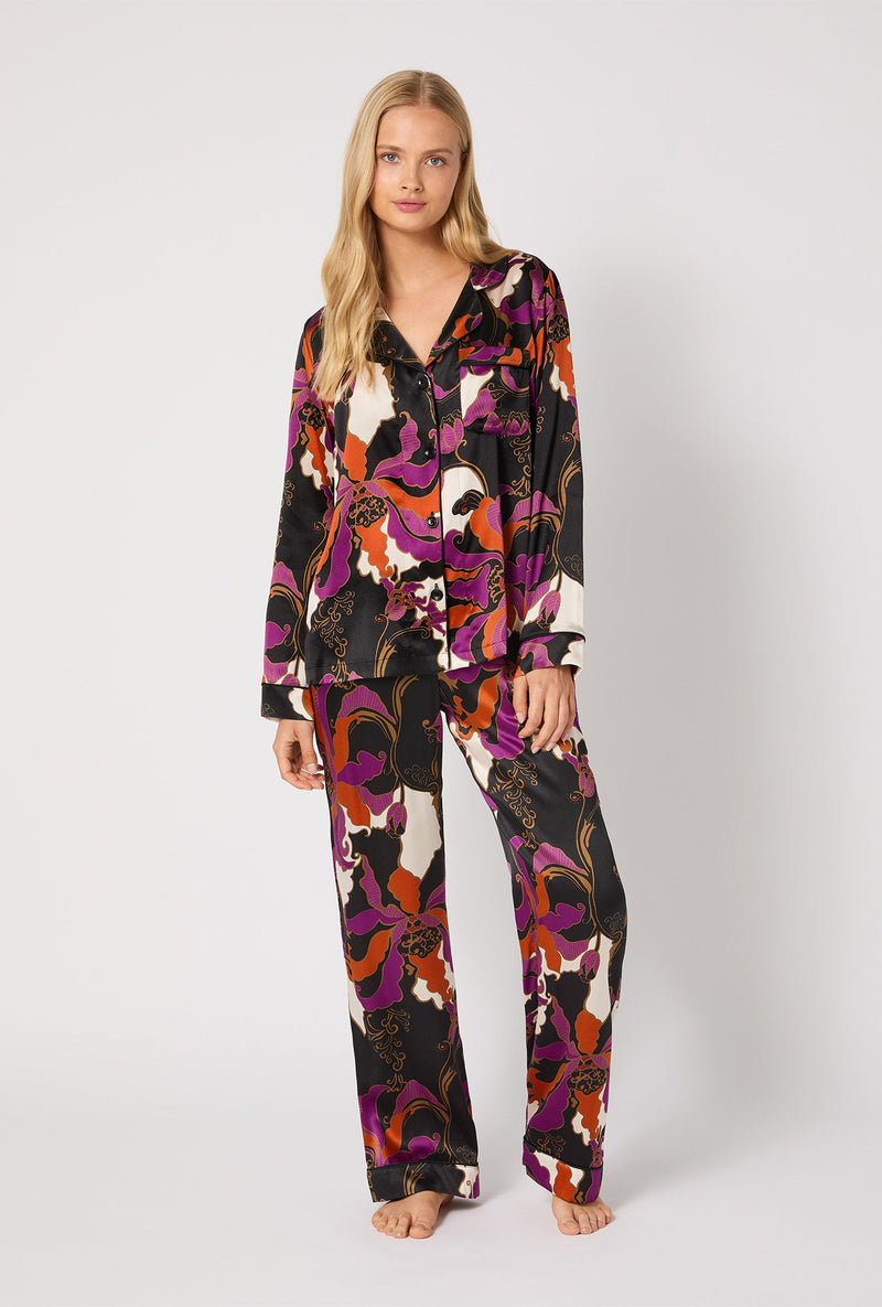 Bed Head X Trina Turk Long Sleeve Washable Silk PJ Set- Fall Flora;