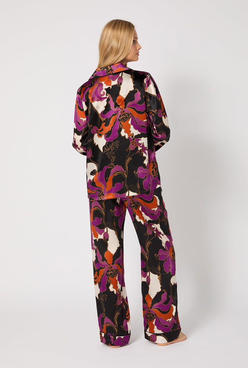 Bed Head X Trina Turk Long Sleeve Washable Silk PJ Set- Fall Flora;