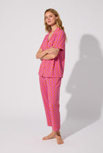 Chain Geo- Bed Head X Trina Turk Short Sleeve Classic Stretch Jersey Cropped PJ