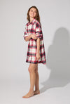 Equestrian Plaid High Low Woven Cotton Portuguese Flannel Boyfriend Shirt