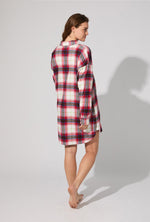 Equestrian Plaid High Low Woven Cotton Portuguese Flannel Boyfriend Shirt