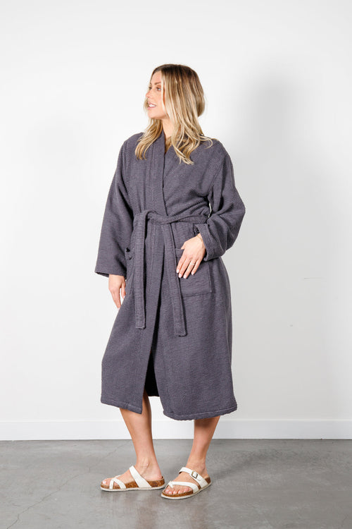 The Arnet- Ribbed Terry Robe- 100% Turkish Cotton