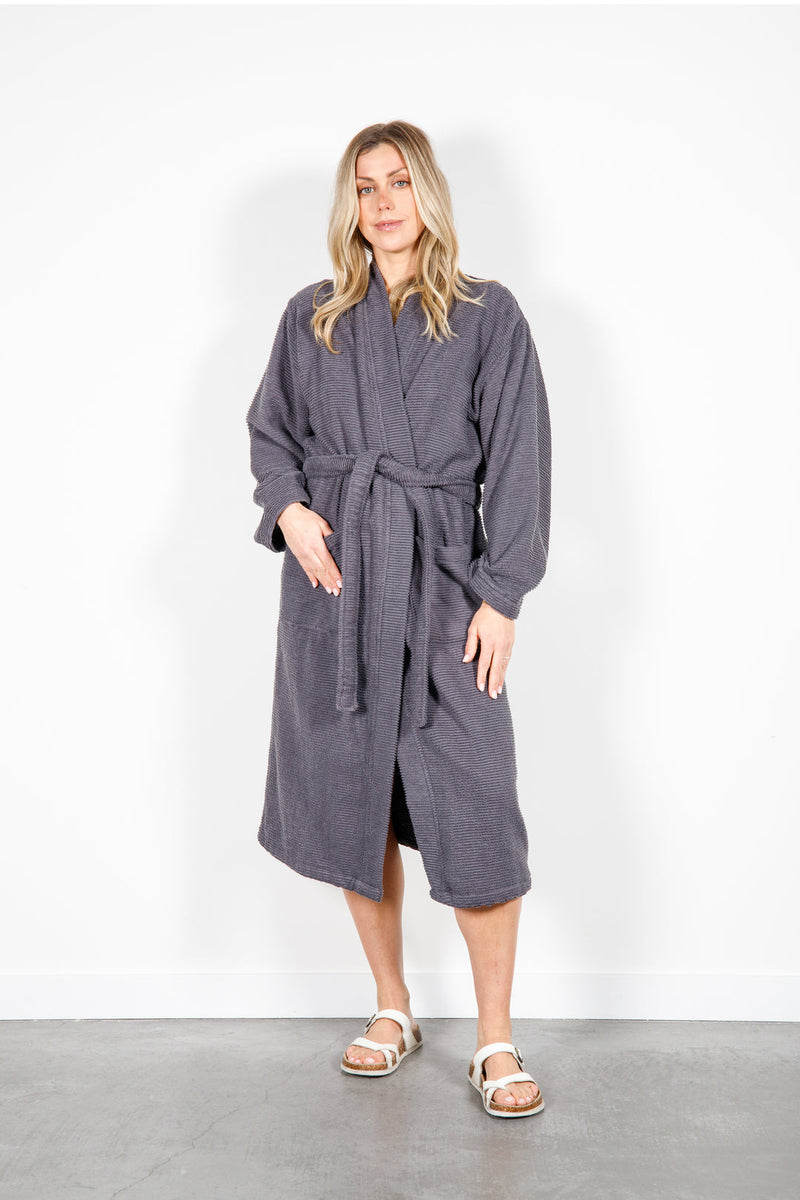 The Arnet- Ribbed Terry Robe- 100% Turkish Cotton