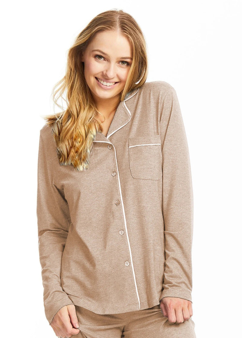 Donna Long Sleeve PJ Set-Caramel