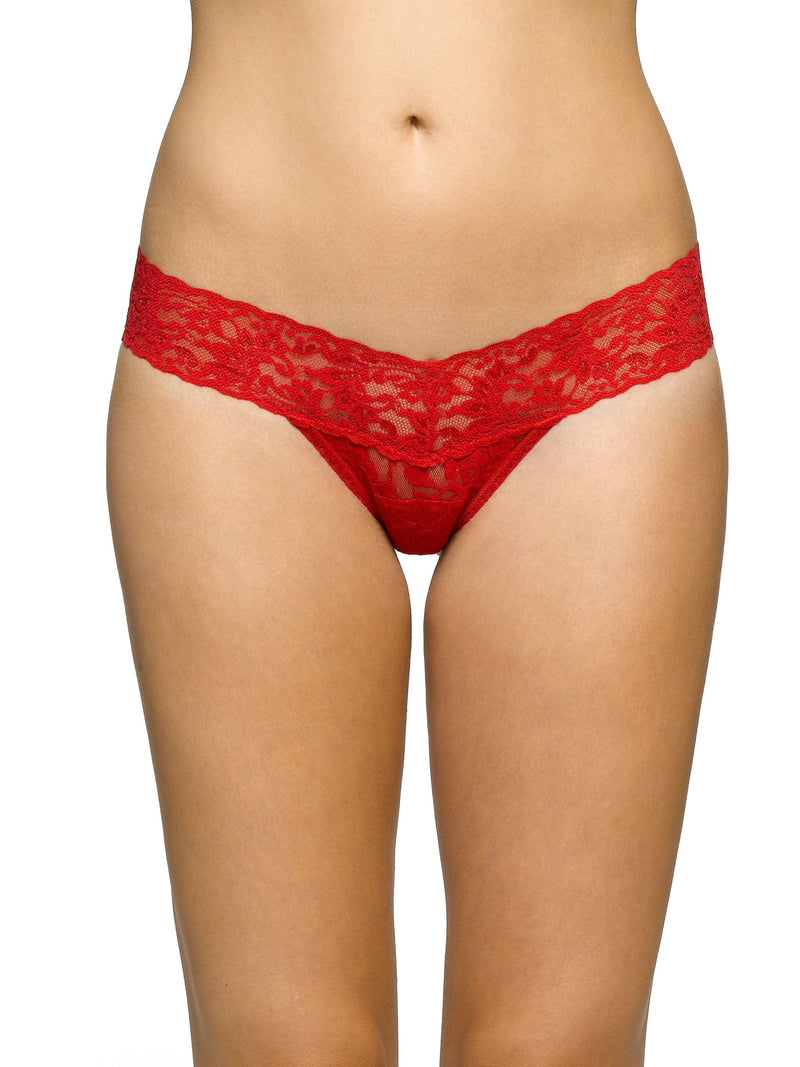 Signature Lace Low Rise Thong- Solid Colours