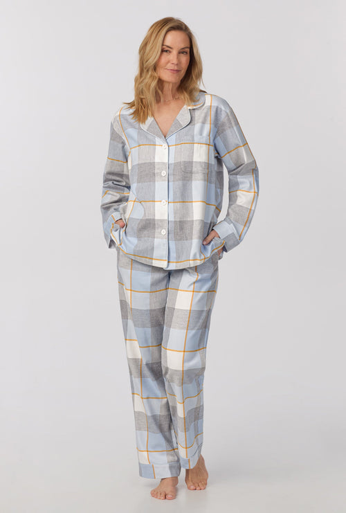 Lakeside Plaid- Long Sleeve Classic Woven Cotten Portuguese Flannel PJ