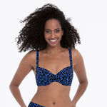 Batik Safari- Luna Big Cup Bikini Top Fusion Blue