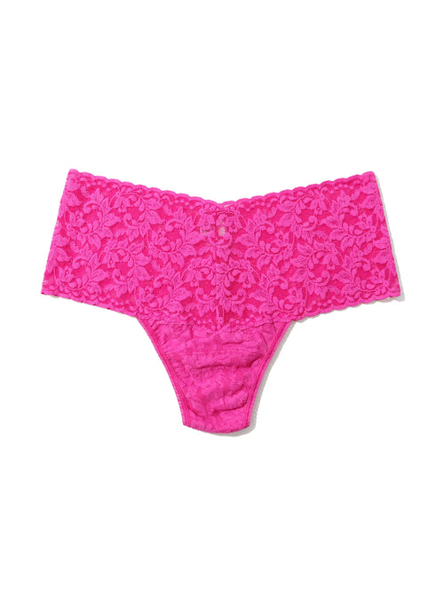 Signature Lace Retro Thong- Marmalade Pink