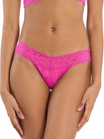 Signature Lace Low Rise Thong- Solid Colours