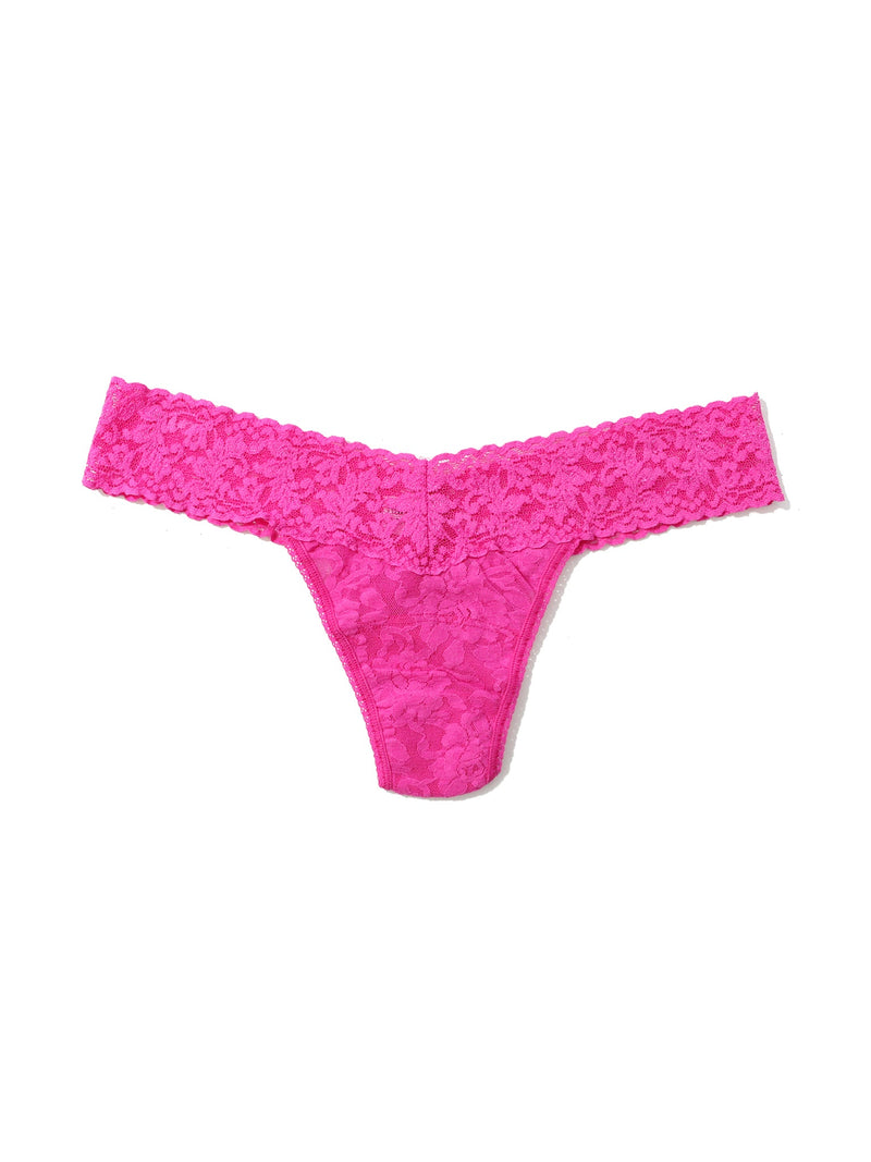 Signature Lace Low Rise Thong- Solid Colours