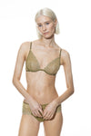 Mysterious-Triangle Wired Bra- Urban Green