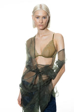 Mysterious-Triangle Wired Bra- Urban Green