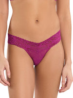 Signature Lace Low Rise Thong- Solid Colours