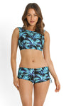 Pina Colada Crop Swim Top - optional pocket for insert