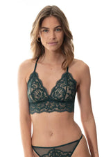 Poetry Vogue Triangle Bralette- Green Leaves