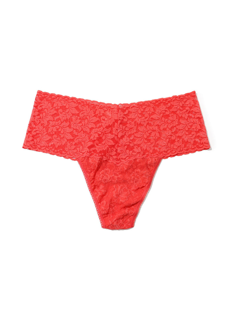 Signature Lace Retro Thong- Hibiscus Bloom