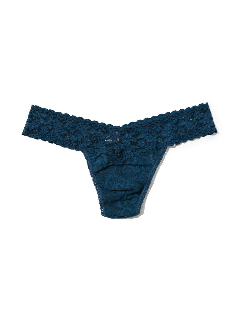 Signature Lace Low Rise Thong- Solid Colours