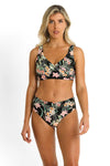 Camellia- Ruched Mid Rise Swim Bottom