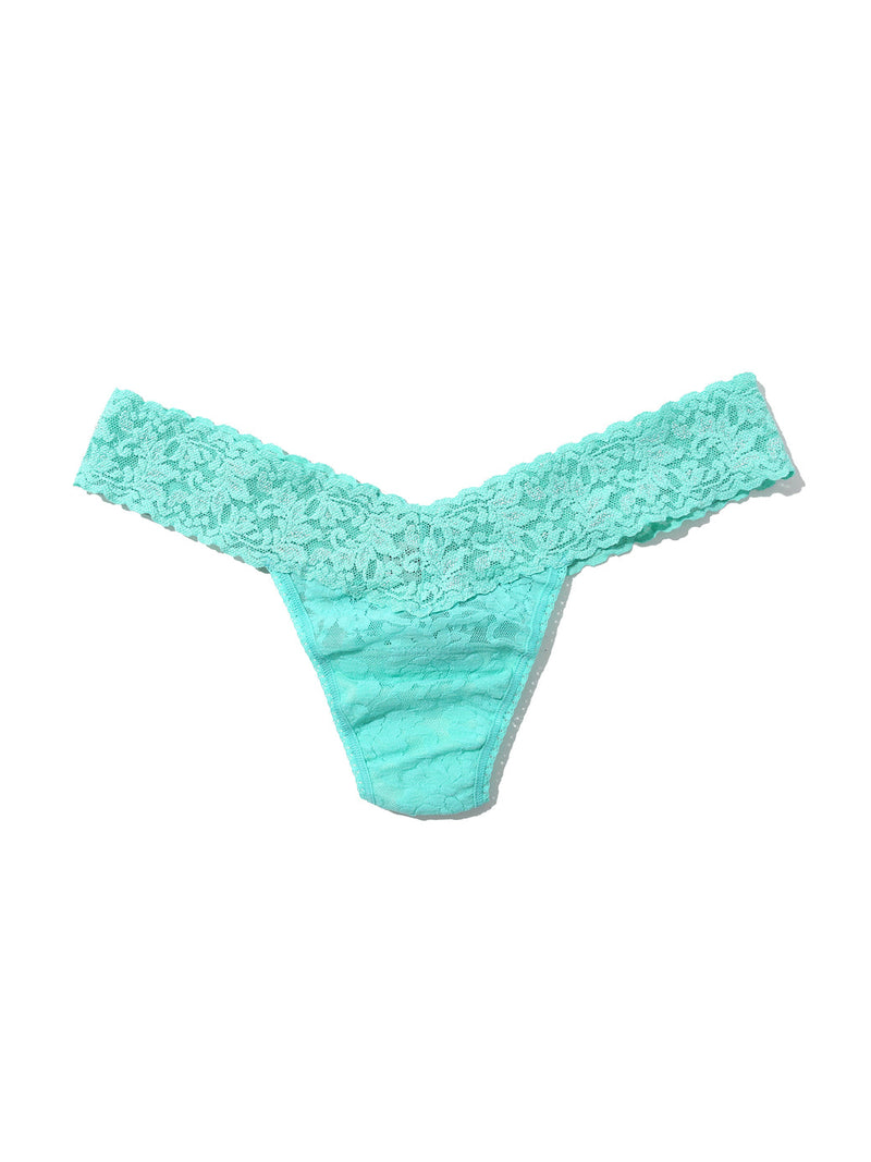 Signature Lace Low Rise Thong- Solid Colours