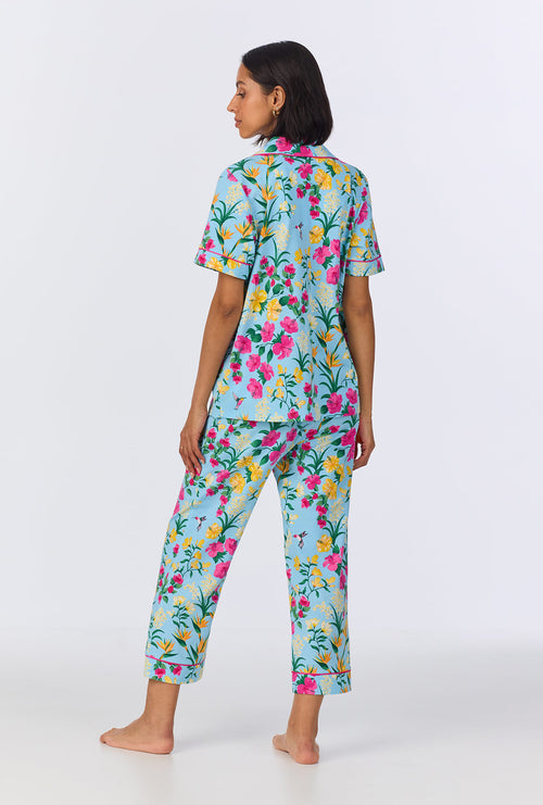 Tropical Paradise Short Sleeve Cotton Jersey Cropped PJ Set