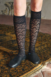 Fog Openwork Geometric Knee High
