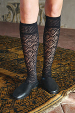 Fog Openwork Geometric Knee High