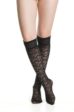 Fog Openwork Geometric Knee High