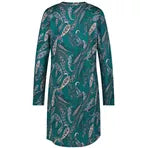 Long Sleeve Night Dress- Iconic Paisley Sea Green
