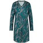 Long Sleeve Night Dress- Iconic Paisley Sea Green