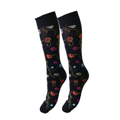 Platino Multicolor Floral Knee High