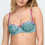 Lizlot Balcony Bra with Vertical Seem- Bali Green