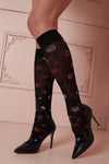 Platino Multicolor Floral Knee High
