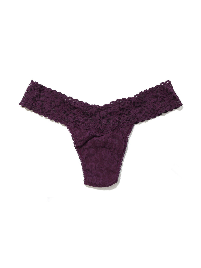 Signature Lace Low Rise Thong- Solid Colours