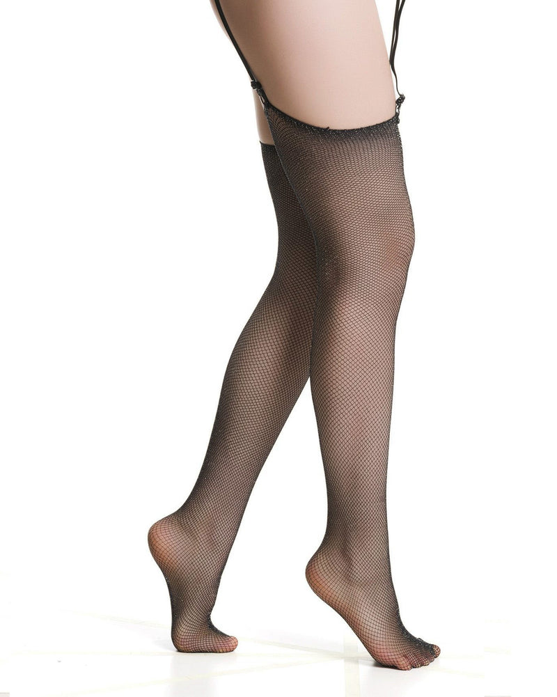 Air Black/Silver Sparkly Fishnet Stocking for Garterbelt