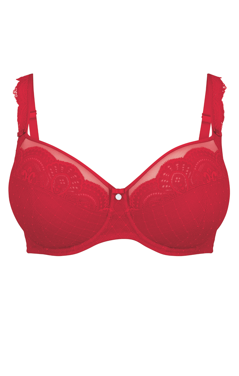 Selma Full Cup Underwired Bra- Red