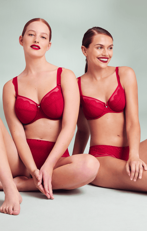Selma Full Cup Underwired Bra- Red